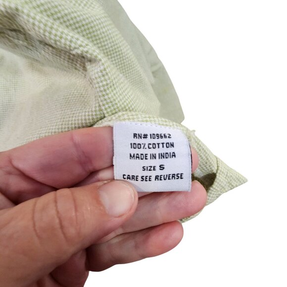 Tulip Womens Small Green Checkered Cotton Dress With Pockets Made In India - Picture 6 of 6